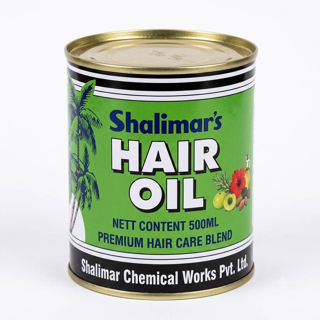 500ML SHALIMAR HAIR OIL TIN PER CARTOON