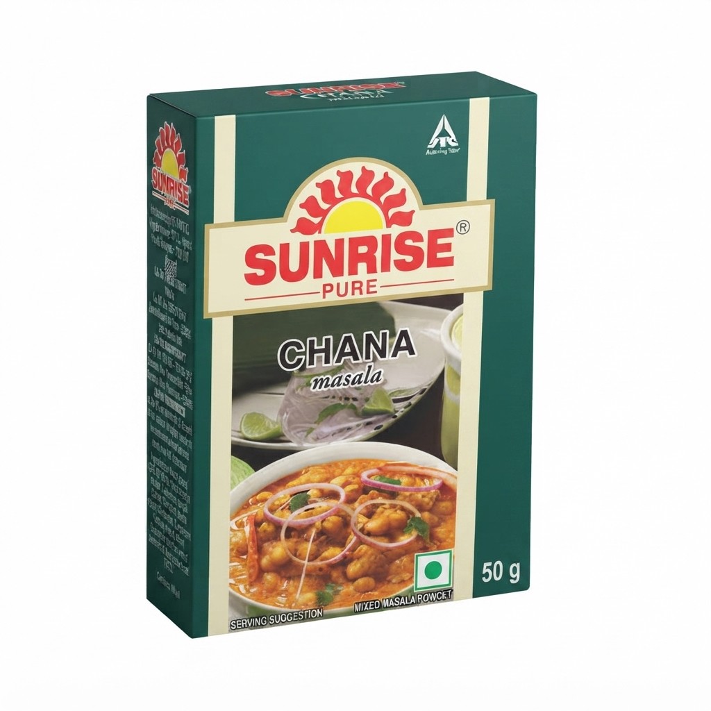 SUNRISE CHANA MASALA 50GM BOX MRP