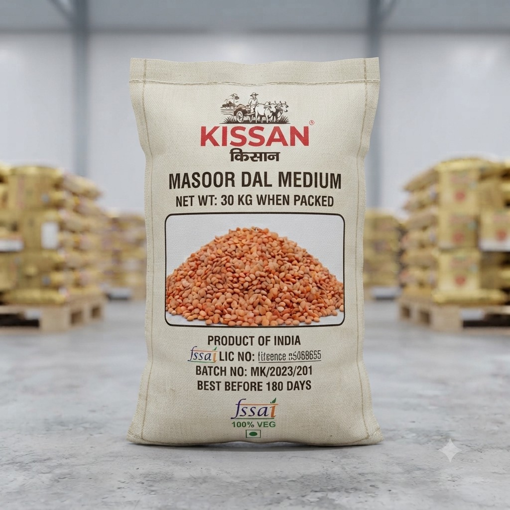 MASOOR DAL MEDIUM 30KG BAG